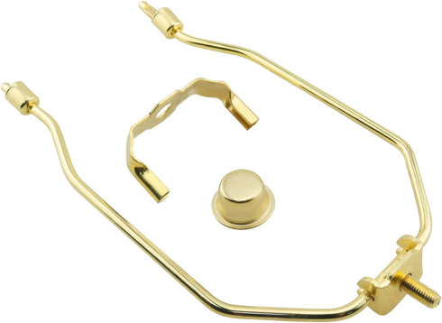 HJGarden 8 Inch Brass Square Bullhorn Lamp Base Bracket with Top Decorative Cap Electroplated Floor Lamp Shade Stand