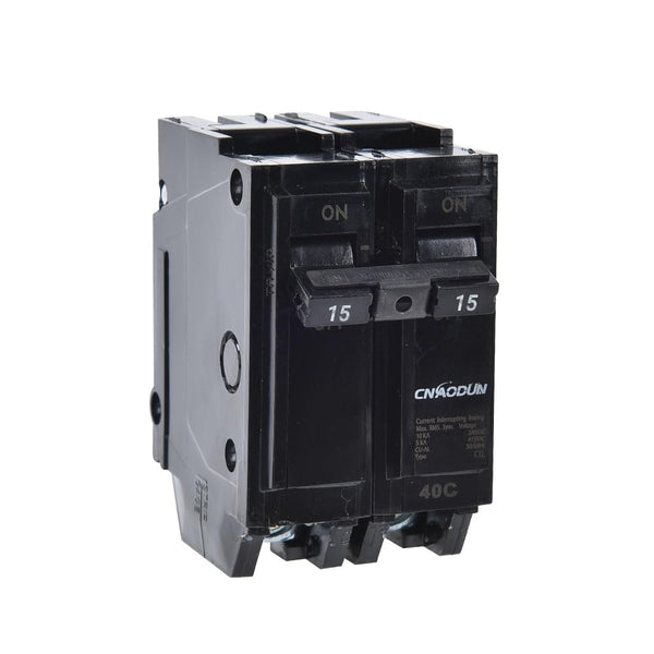 15 Amp CNAODUN 2 Pole Circuit Breaker 120/240VAC 10KA Plug-in Mount