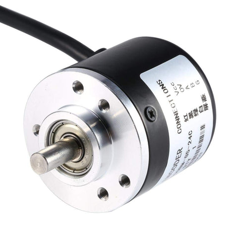 Rotary Encoder, 600P/R Photoelectric Incremental Rotary Encoder 5V-24V AB 2-Phases Wide Voltage Power Supply 6mm Shaft