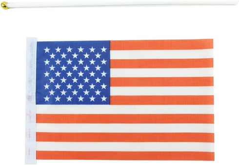 Mini Handheld American Flags on Stick - Small USA Flag for Party Parades Sports Events - 4th of July Decorations