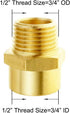 Joywayus 1/2" NPT Thread Female × 1/2" G Thread Male Brass Pipe Fitting Adapter
