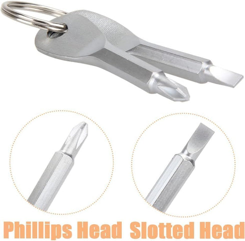 8Pcs Portable Keychain Screwdriver Set, Mini Pocket Key Chain Phillips Slotted Head Screwdriver