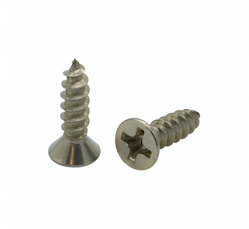 BCP Fasteners #6 x 1/2" Flat Head 304 Stainless Phillips Head Wood Screws - 100 Qty (BCP16)