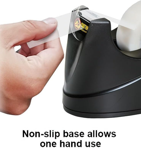 Excell EX-116BK OfficePlus Tape Dispenser, Black for 1 Inch Core 3/4" Wide Clear Tape Rolls