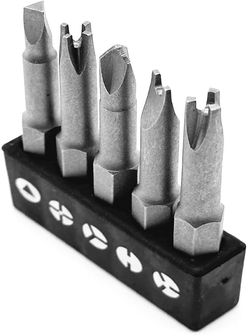 Zohino 5 1/4" Set 3-Points Pcs Hex Shank Magnetic Special Shaped Screwdriver Insert Bits U-Shape Y-Type Triangle Inner