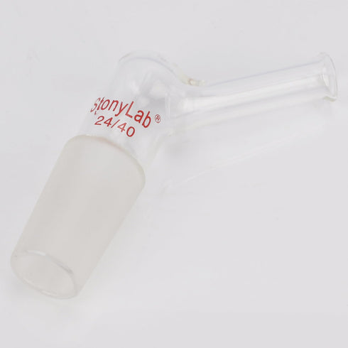 stonylab Borosilicate Glass Angled Adapter, 24/40 Standard Inner Joint Liquid Pouring Adapter for Laboratory Supply