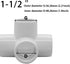 1-1/2“ Tee PVC Fitting 4 Way Elbow Connector, 90 Degree Side Outlet, PVC Corner Fittings for Furniture Building (Pack