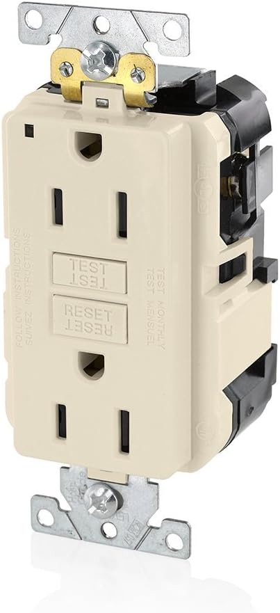 Leviton MGFN1-T Lev-Lok Modular Wiring Device, 15A-125V Extra-Heavy Duty Non-Tamper-Resistant Duplex Self-Test GFCI