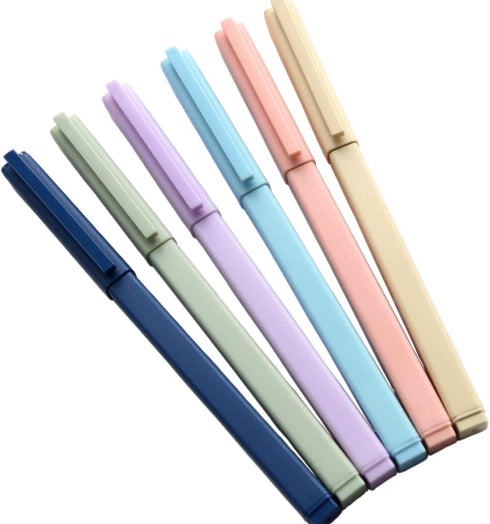 New Solid Color Gel Ink Pens 0.5mm Point Square body Gel Pen for Writing Signature Pack of 6pcs by GANSSIA