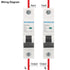Baomain 6A AC Miniature Circuit Breaker, 1 Pole Circuit Breaker AC 400V 50Hz 6000A, C65 MCB DIN Rail Mount, MBM6C-1P
