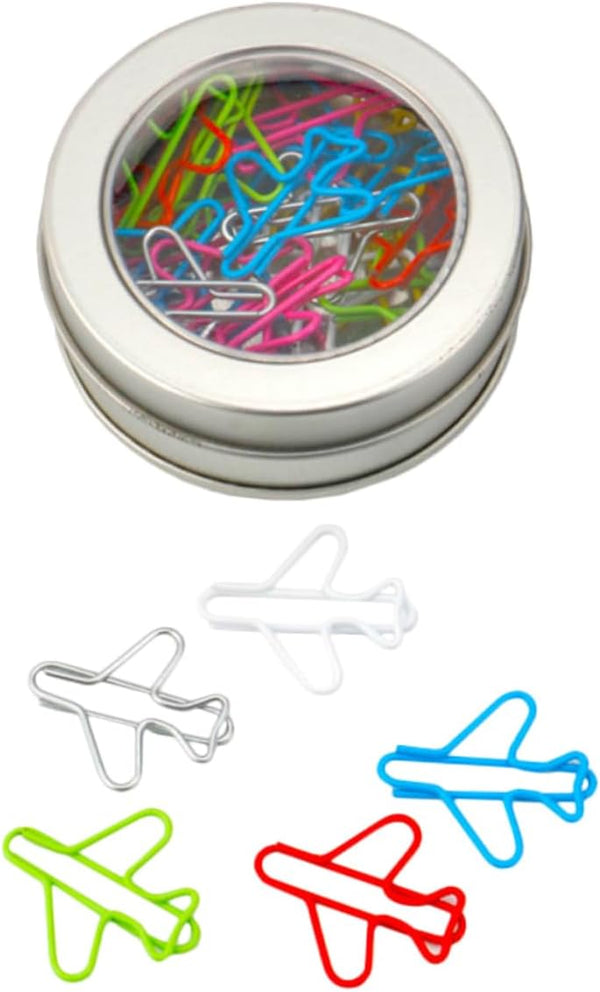 EXCEART 24pcs Plane-shaped Paper Clips, Portable File Clamp for Office Supply