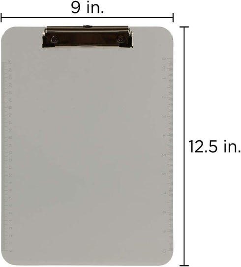 JAM PAPER Plastic Clipboards, Letter Size (9 x 12.5), Smoke Grey, Clip Board Sold Individually
