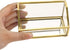 Hipiwe Glass Business Card Holder Stand - Gold Metal Frame Name Card Display Organizer for Office Desktop, Fits 80-100