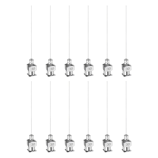 12pcs 30Gauge Stainless Steel Dispensing Needles, 1 1/2" Blunt Tips Luer Lock for Thick Liquids, Lab Use