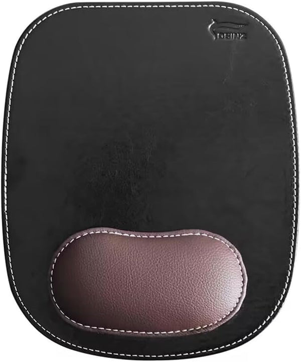 Ergonomic Leather Mouse Pad Mat with Wrist Support, Non-Slip Rubber Base for Gaming Office