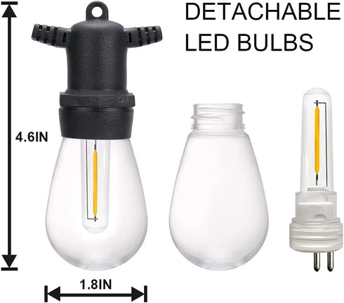 DGE S14 Replacement LED Bulb, 6 Pack, 1.5 Watt LED Replacement Light Bulb, Shatter-Proof and Waterproof IP65