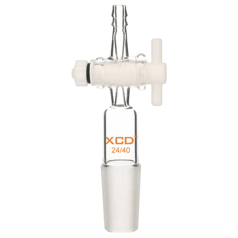 Vacuum Flow Control Adapter, Lab Glass Adapter with PTFE Stopcock, 24/40 Joint for Lab Supply