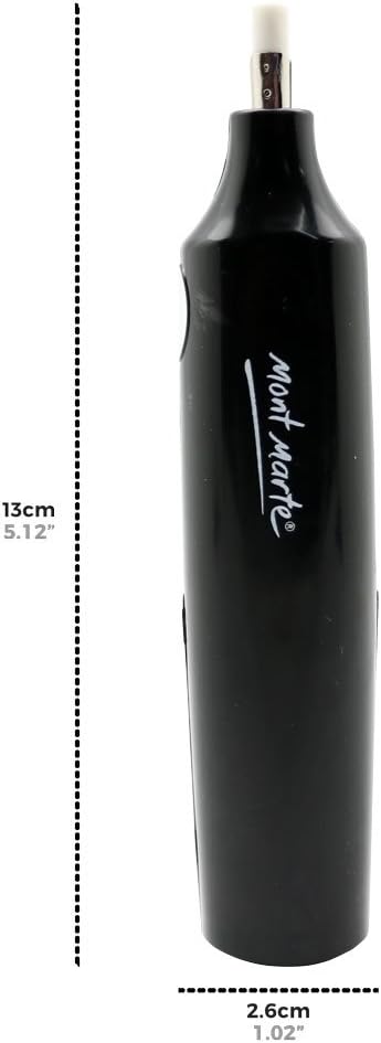 Mont Marte Electric Eraser, Includes 30 Eraser Refills for Graphite and Color Pencils