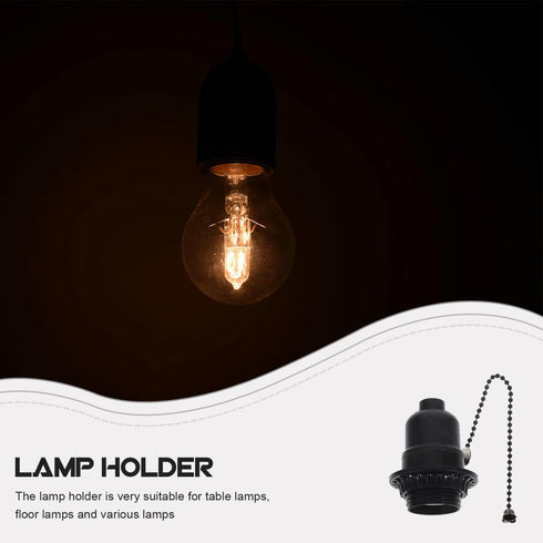 E26/E27 Bulb POPETPOP Pull Chain Lamp Socket Replacement, Universal Pull Chain Light Socket with Shade Ring for Table