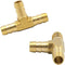 Legines Barb Tee: 1/4" x 1/4" x 1/4" Hose Barbed T Fitting, Brass 3 Way Union, 2 pcs
