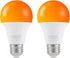 LED Amber Light Bulbs, A19 9W (60W Equivalent), 1800K E26 Amber Soft Light Bulbs, 2 Pack