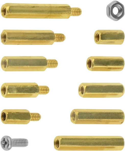 XINGYHENG 600pcs M2 Brass & Stainless Steel Standoffs, Screws & Nuts Assortment Kit for Electronics