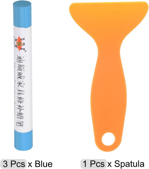 Wax Filler Stick, 3pcs Wooden Repair Wax Fill Sticks with Spatula for Touch Up Kit on Furniture and Floor