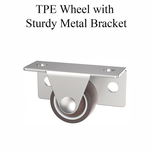 BE-TOOL Quiet Rolling TPE Caster, Space-Saving for Lightweight Shelves, Tray Carts & Mini Coffee Tables