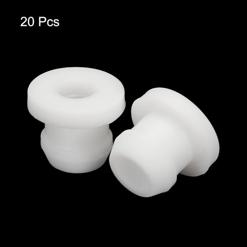 MECCANIXITY 20Pcs Snap Rubber Grommet Plug Mount, Dia 7mm ID 4.5mm Seal Anti-Scratch for Electrical Box Cable Pipe White