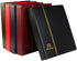 MUDOR Premium PU Classic 4 Ring Binder, Empty Stockbook for Stamps, Documents, Coins, Red