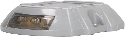 IP68, Solar Deck Light with Reflective Flashing, Waterproof Aluminum Alloy, Silver - Long Lasting Battery, Smart Sun
