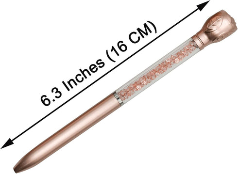 Maydahui 24PCS Rose Ballpoint Pen Retractable Flower Pens Crystal Quicksand Gem Pen Black Ink for School Home Party by Maydahui