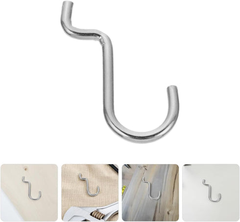 KAJNBN 12pcs Heavy Duty Pegboard Hooks Metal Tool Holders for Garage Workbench Storage Organizer, Silver Pegboard