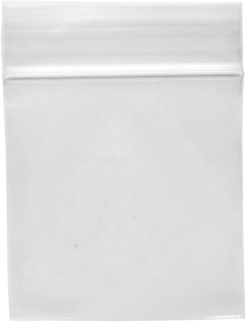 100-Pack 2 Mil Transparent Small Plastic Clear Resealable Poly Bags (1 x 1 Inch) - Perfect for storing miscellaneous tiny items like beads, jewelry, and other small parts.
