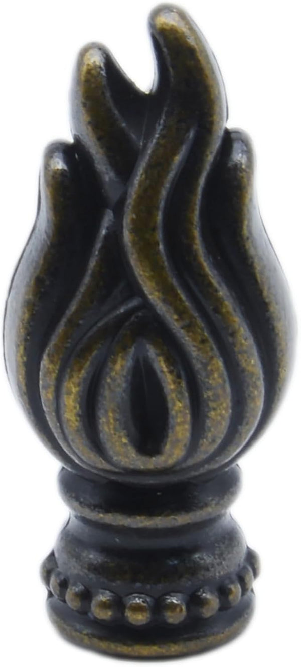 HAJXZH 1 PCS Lamp Finials Decorative Flame Style Solid Lampshade Top Harp Top