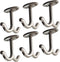 Zinc Alloy Double Prong Ceiling Hook, Towel/Robe Clothes Hook for Closet, Pack of 6