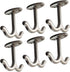 Zinc Alloy Double Prong Ceiling Hook, Towel/Robe Clothes Hook for Closet, Pack of 6