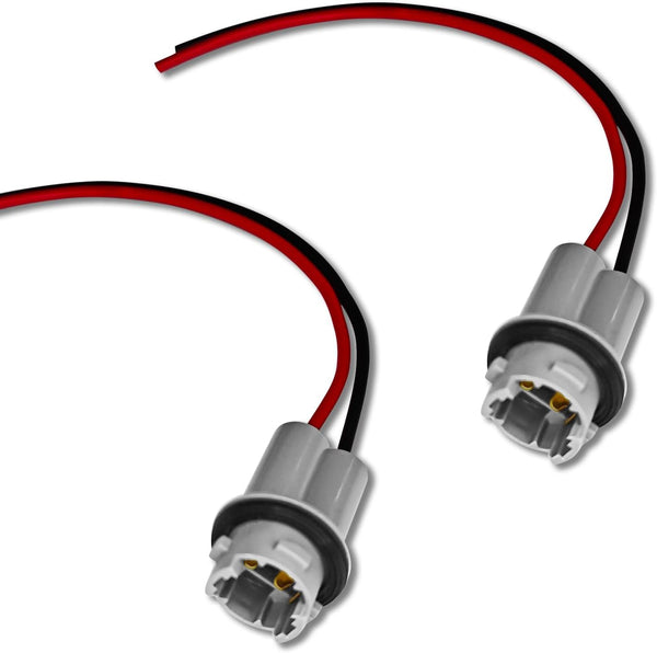 2PCS T15 Harness Pigtail Socket, 194 Bulb Socket Tail Light Wire Harness for GM Chevrolet