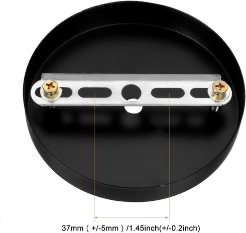 120mmx20mm 37mm uxcell Retro Ceiling Light Plate Pointed Base Chassis Disc Pendant Accessories Black with Screw