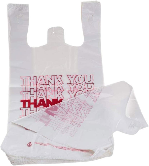 TashiBox 100 Ct plastic bags/Shopping Bags/Thank You Bags/Reusable and Disposable Grocery Bags