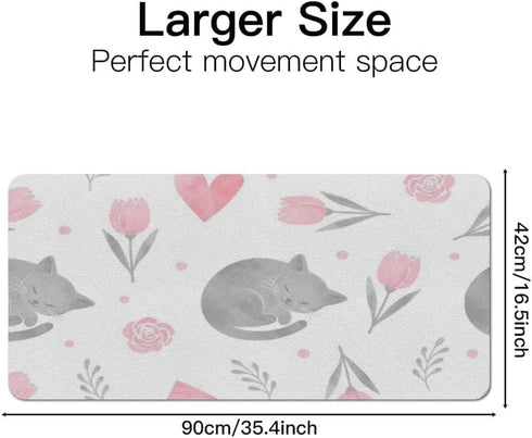 Generic 35. 4" 16. 5" Cute Cats Desk Mat Multifunctional Laptop Pad, Waterproof Dual Sided Desk Mat Heat-Resistant Pads