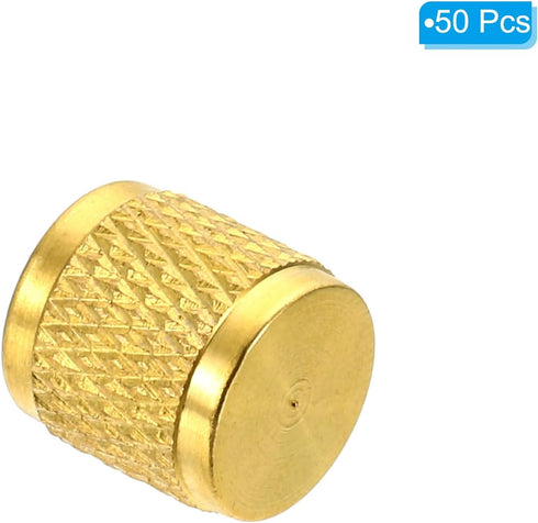 PATIKIL 1/4" SAE Service Access Valve Caps - 50 Pack Refrigeration Valve Cap with Rubber Seal for HVAC AC System