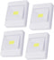 Mipcase 4pcs Cob Battery Operated LED Cabinet Lights, Emergency White Wall-Mounted Under