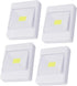 Mipcase 4pcs Cob Battery Operated LED Cabinet Lights, Emergency White Wall-Mounted Under