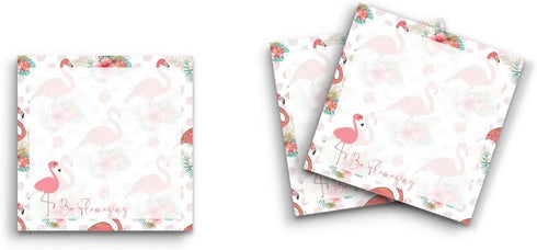 Butler in the Home Sticky Notes 12 Pack, 3"x3", 50 Sheets/Pad, Be Flamazing Pink Flamingo, Cute Funny Memo
