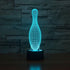 BVAZTVP 3D Light,7 Bowling LED Table Desk Lamp,Optical Illusion Night Colors Change with USB Charge Touch Control