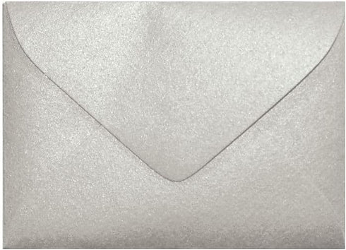 LUXPaper #17 Mini Envelopes, 2 11/16" x 3 11/16", Silver Metallic, 50 Qty