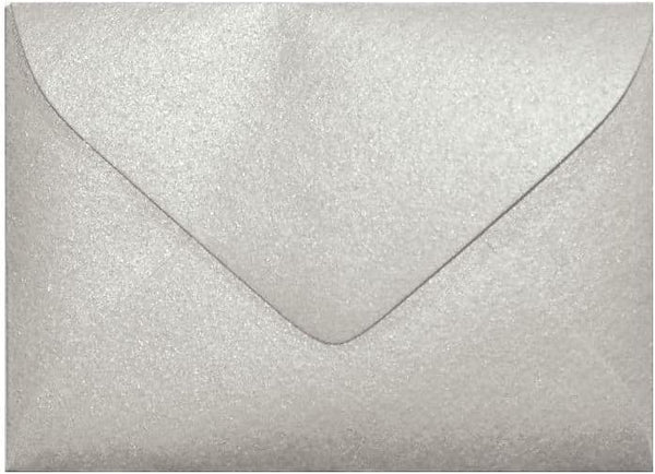 LUXPaper #17 Mini Envelopes, 2 11/16" x 3 11/16", Silver Metallic, 50 Qty