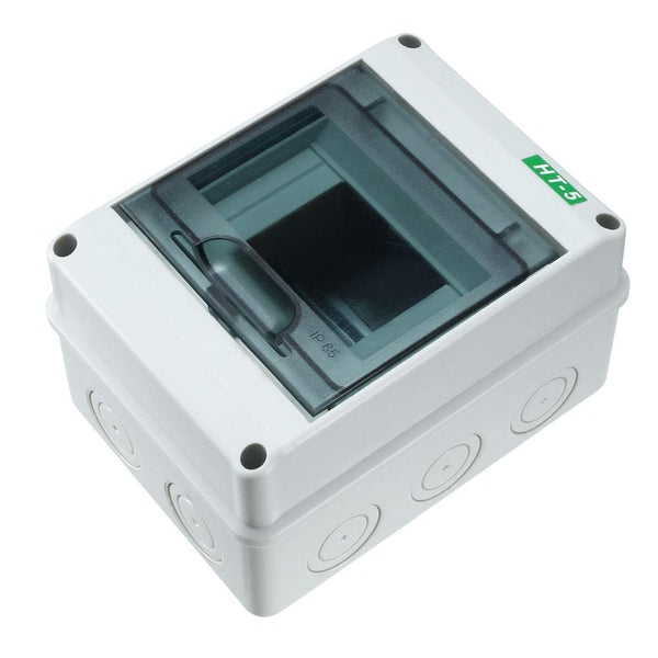 uxcell IP65 ABS Transparent Cover Power Distribution Protection Box, Circuit Breaker Indoor, 5 Way (120mmx160mmx92mm)