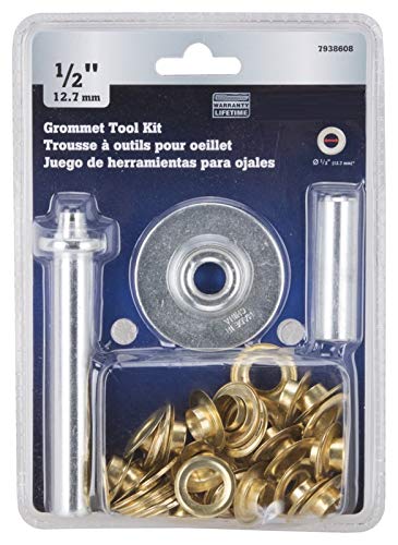 Edward Tools Grommet Kit 1/2” - Heavy Duty Brass Eyelet Grommets for Tarps and Fabric